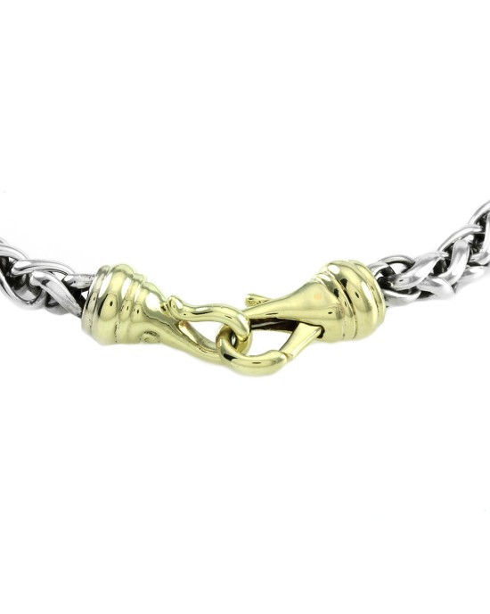 David Yurman Wheat Chain Necklace in Silver Gold